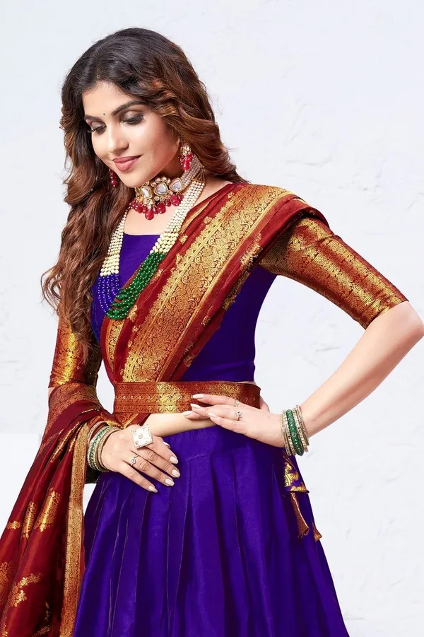 Aatvi_Embellished_Semi_Stitched_Lehenga_Choli_(Purple)