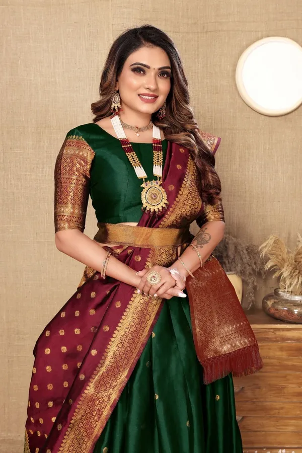 Aatvi_Embellished_Semi_Stitched_Lehenga_Choli_Green