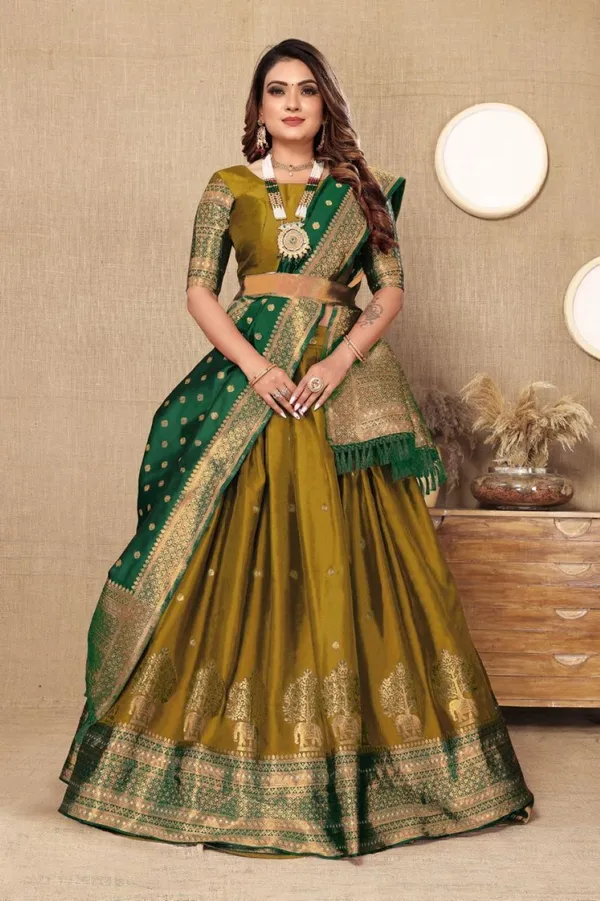 zengry_Embellished_Semi_Stitched_Lehenga_Choli_Yellow