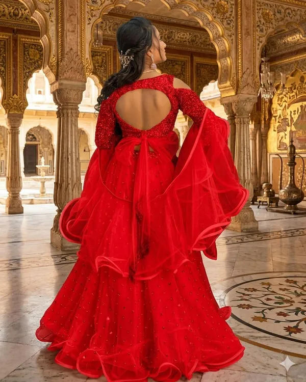 Aatvi_Embellished_Semi_Stitched_Lehenga_Choli_(Red)