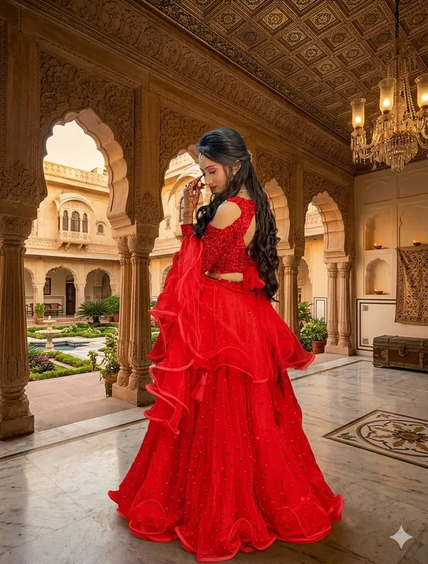 Aatvi_Embellished_Semi_Stitched_Lehenga_Choli_(Red)