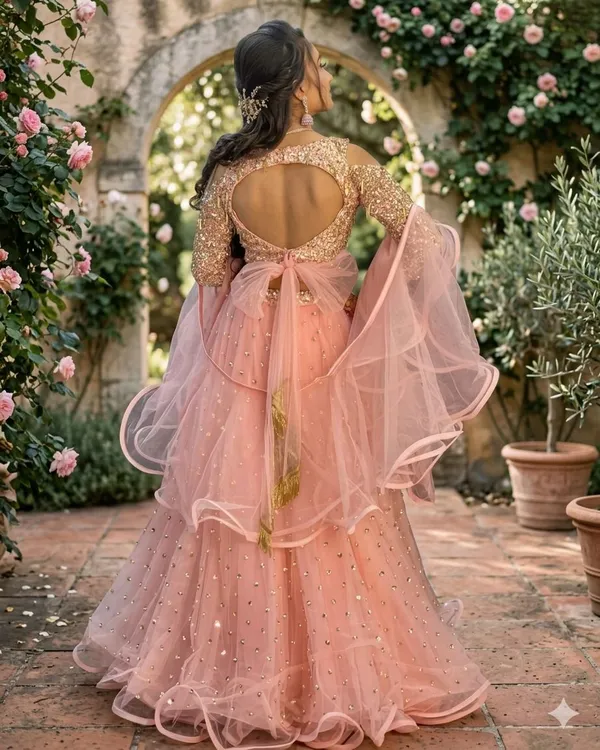 Aatvi_Embellished_Semi_Stitched_Lehenga_Choli_Pink