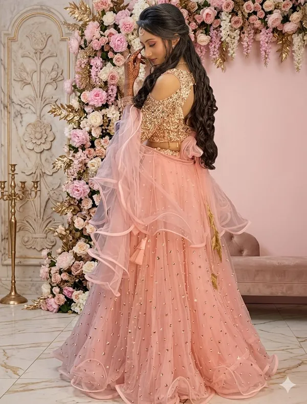 Aatvi_Embellished_Semi_Stitched_Lehenga_Choli_Pink