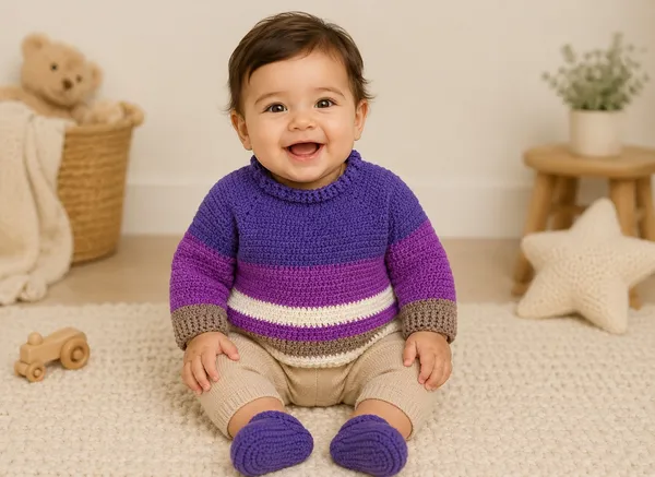Teddytot_Handmade_Cardigan_Purple_Cream_And_Brown_Stripes