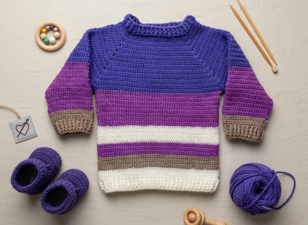 Teddytot_Handmade_Cardigan_Purple_Cream_And_Brown_Stripes