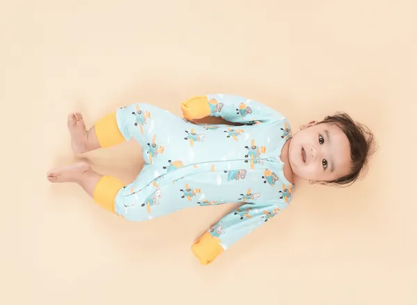Teddytot_Interlock_Airplane_Pattern_Digital_Print_Organic_Cotton_Romper