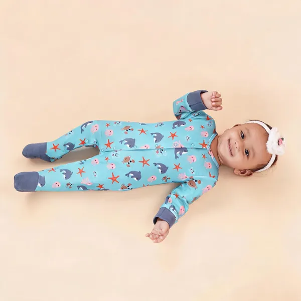 Teddytot_Sea_Life_Print_Organic_Cotton_Footed_Romper_Sleepsuit