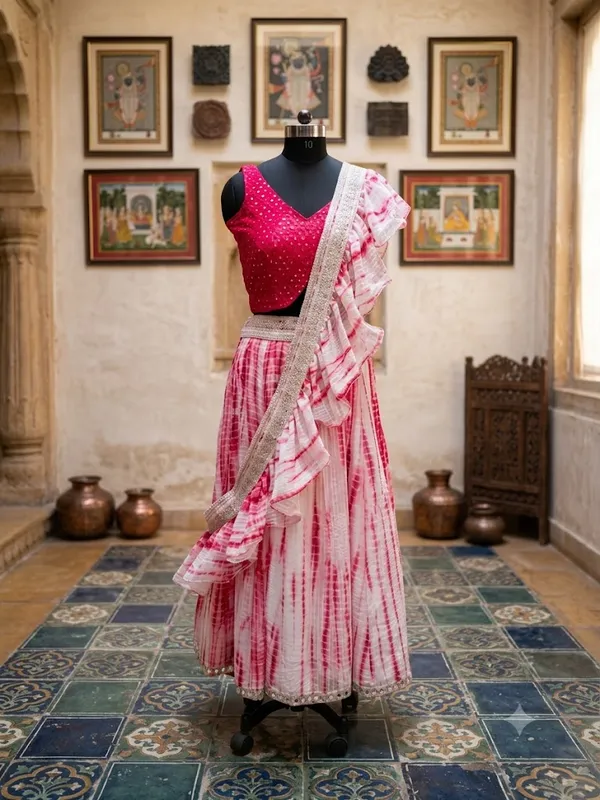 Pink_And_Red_Embellished_Lehenga_Choli_Set_For_Women