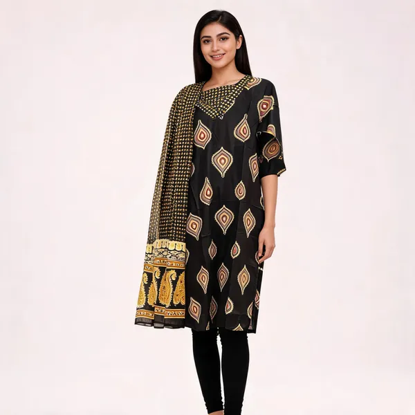 Black_Printed_Straight_Kurta_Set_For_Women