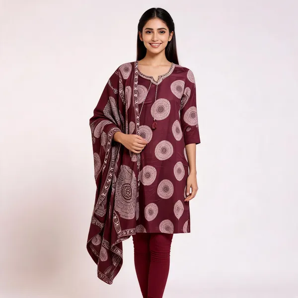Maroon_Printed_Straight_Kurta_Set_For_Women
