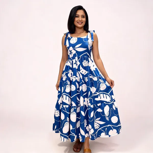 Blue_Floral_Print_Tiered_Maxi_Dress_For_Women