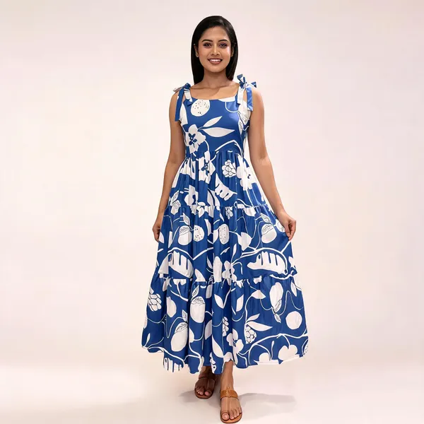 Blue_Floral_Print_Tiered_Maxi_Dress_For_Women