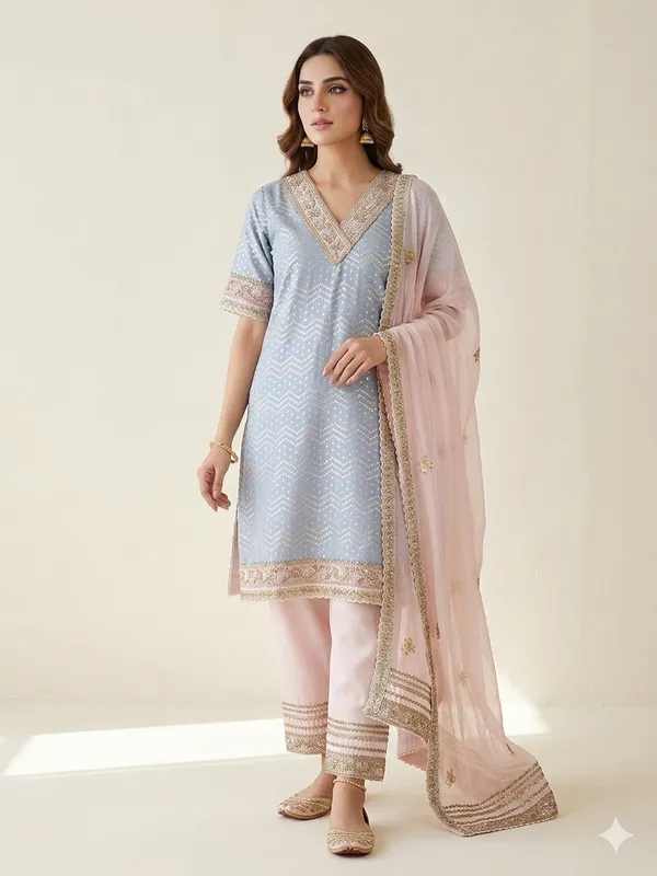 Blue_Embellished_Straight_Kurta_Set_For_Women