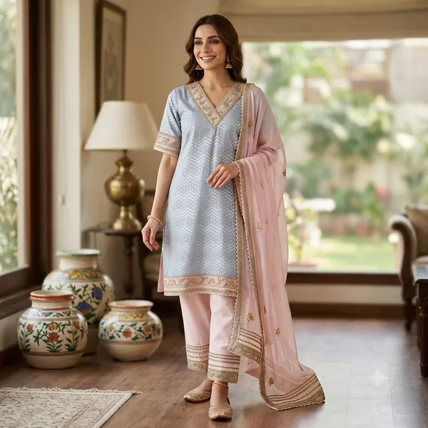 Blue_Embellished_Straight_Kurta_Set_For_Women