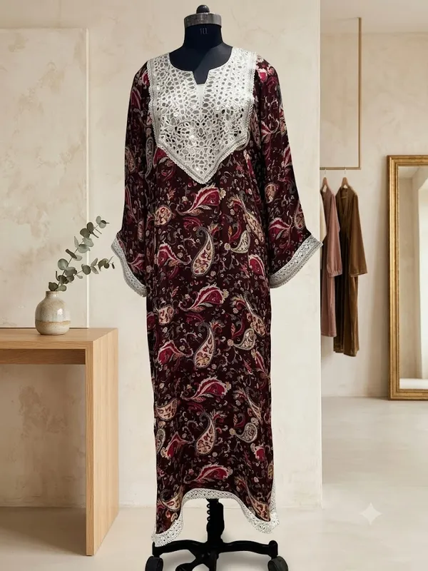 Maroon_Paisley_Print_Straight_Kurta_For_Women