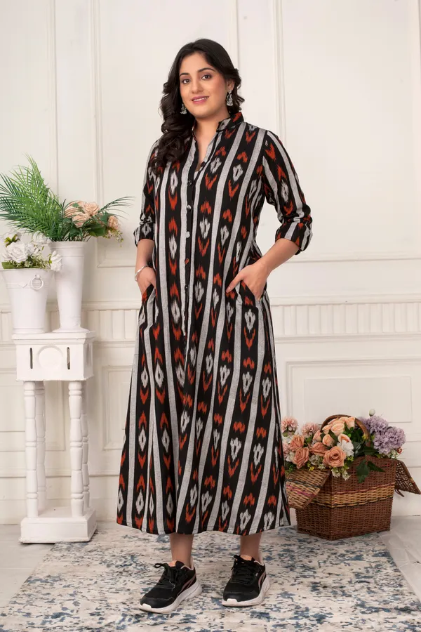 Black_Ikat_Shirt_Dress