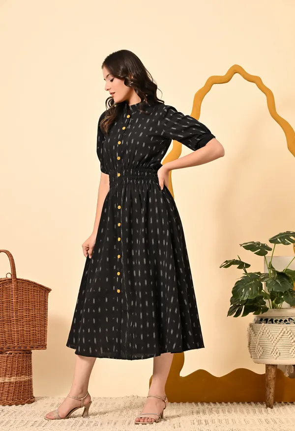 Black_Butti_Elasticated_Midi_Dress