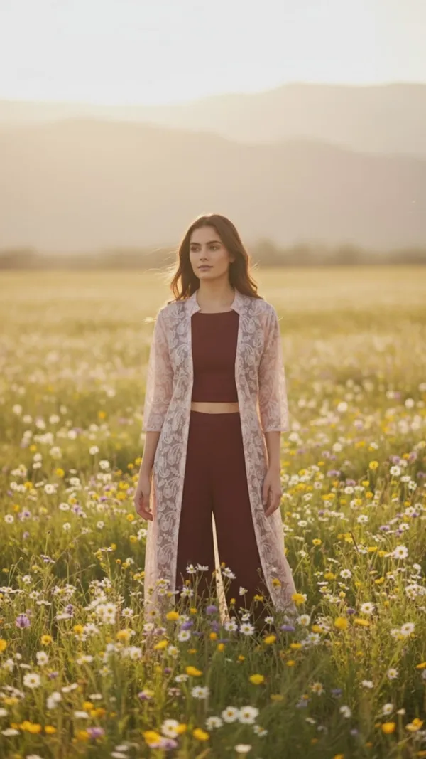 Wine_Crop_Top_And_Pallazo_With_Pink_Chickenkari_Jacket
