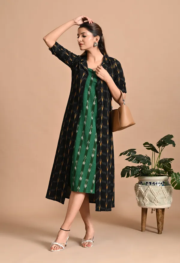Fusion_Ikat_Jacket_Dress_With_Inner
