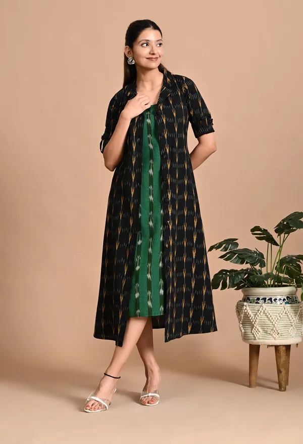 Fusion_Ikat_Jacket_Dress_With_Inner