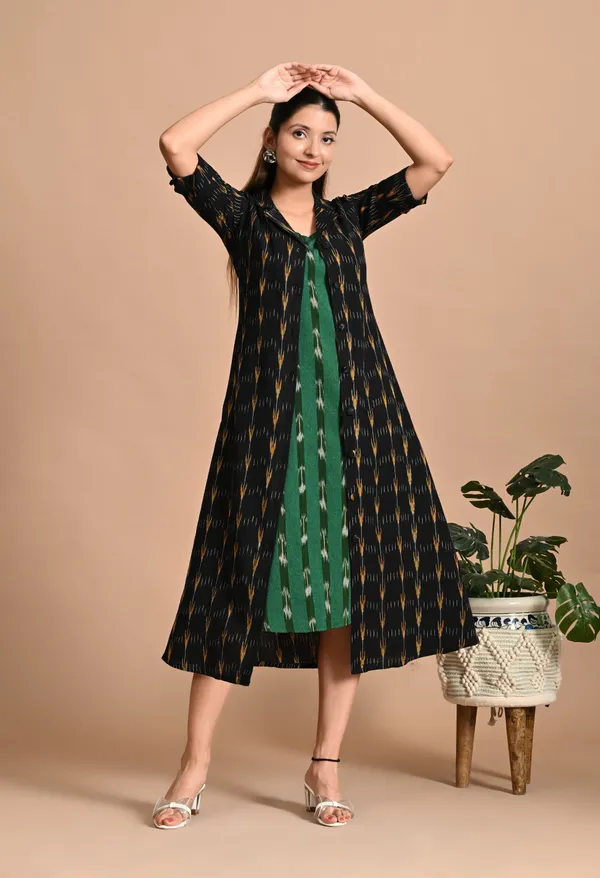 Fusion_Ikat_Jacket_Dress_With_Inner