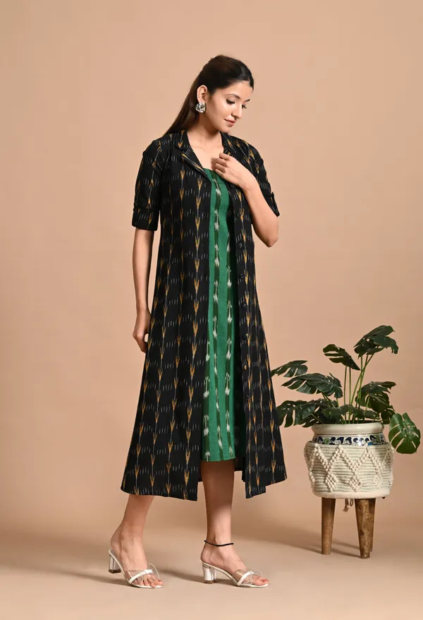 Fusion_Ikat_Jacket_Dress_With_Inner
