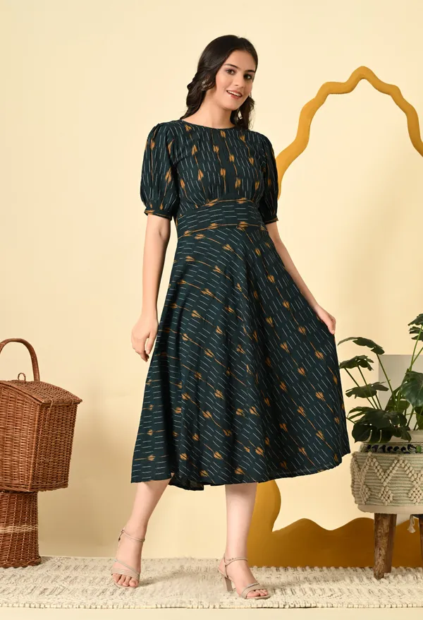High_Waist_Belted_Ikat_Dress