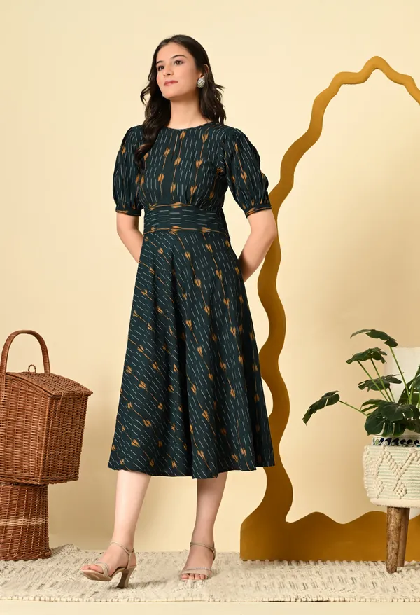 High_Waist_Belted_Ikat_Dress