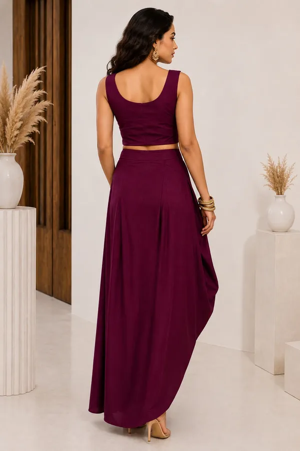 Wine_Printed_3_Piece_Drape_Coord_Set