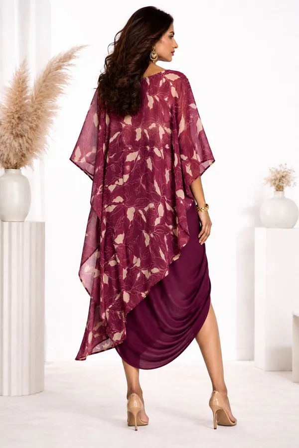 Wine_Printed_3_Piece_Drape_Coord_Set