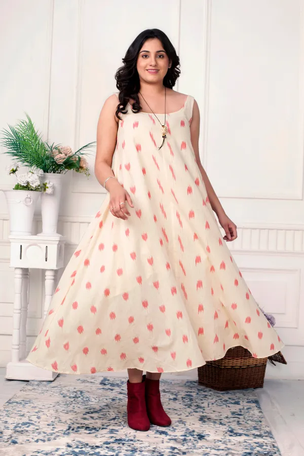 Blush_Ikat_Jacket_With_Loose_Dress