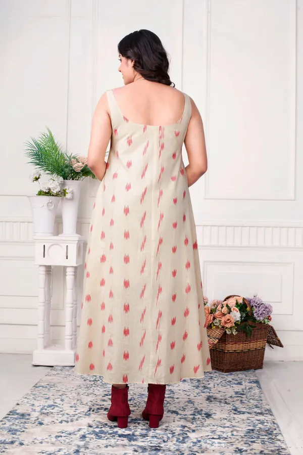 Blush_Ikat_Jacket_With_Loose_Dress