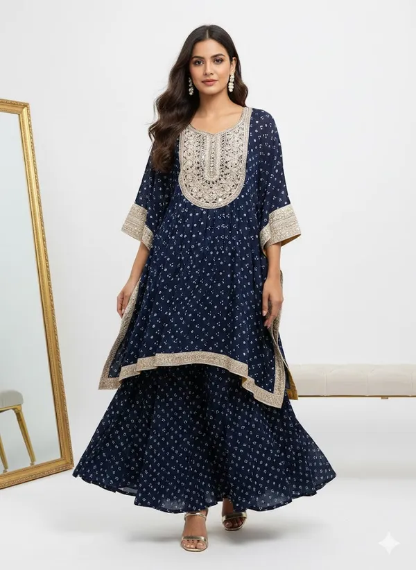 Midnight_Noor_Kaftan_Kurta_Set_With_Flared_Skirt_Palazzo