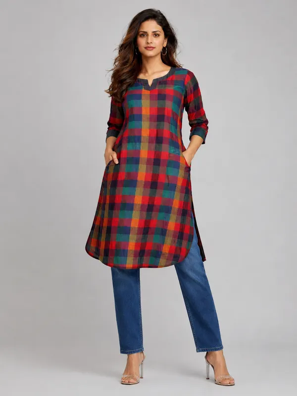 Multi_Checkered_Kurta