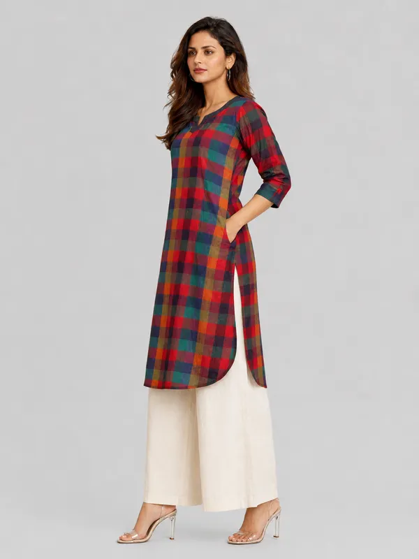 Multi_Checkered_Kurta