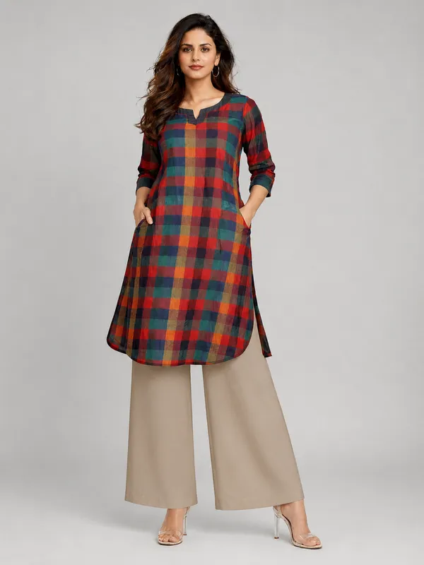 Multi_Checkered_Kurta