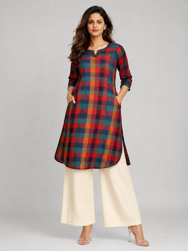 Multi_Checkered_Kurta