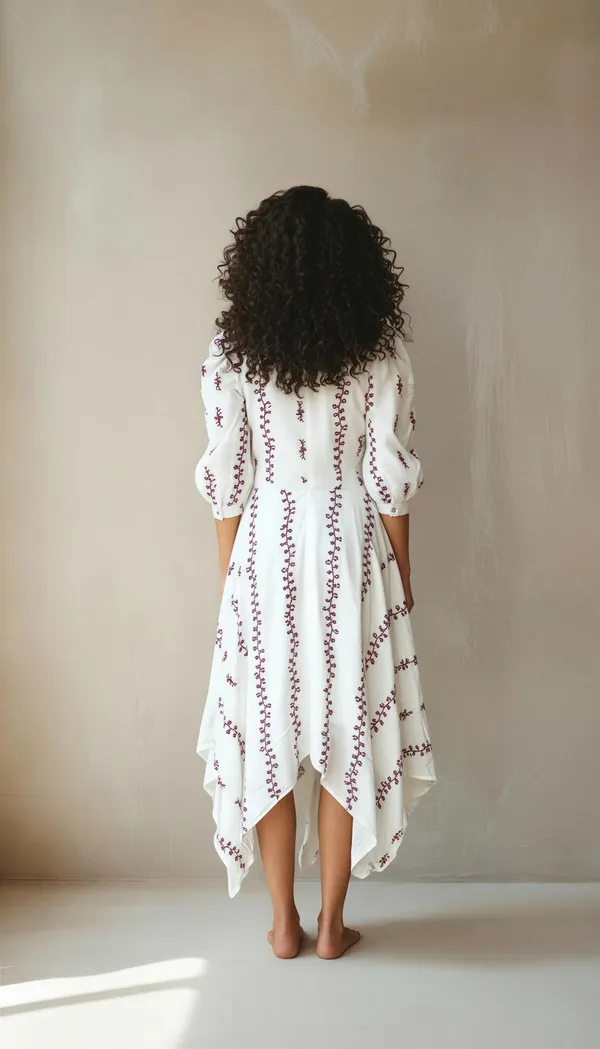 Ivory_Embroidered_Asymmetric_Dress_With_Maroon_Jacket