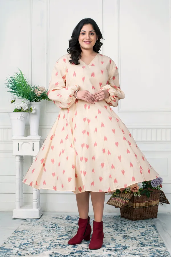 Blush_Breeze_Ikat_Flared_Dress