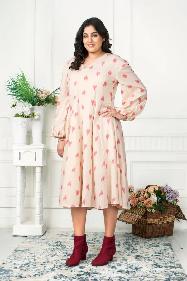 Blush_Breeze_Ikat_Flared_Dress