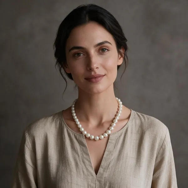 White_And_Gold_Pearl_Beads_Brass_Chain_Choker_Necklace_For_Women