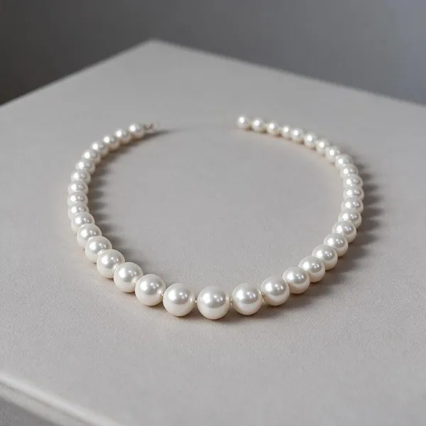 White_And_Gold_Pearl_Beads_Brass_Chain_Choker_Necklace_For_Women