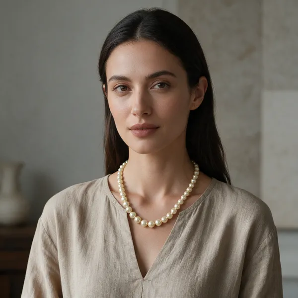 White_And_Gold_Pearl_Beads_Brass_Chain_Necklace_For_Women