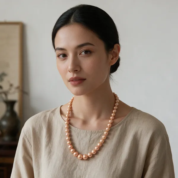 White_And_Gold_Pearl_Beads_Brass_Chain_Layered_Necklace_For_Women