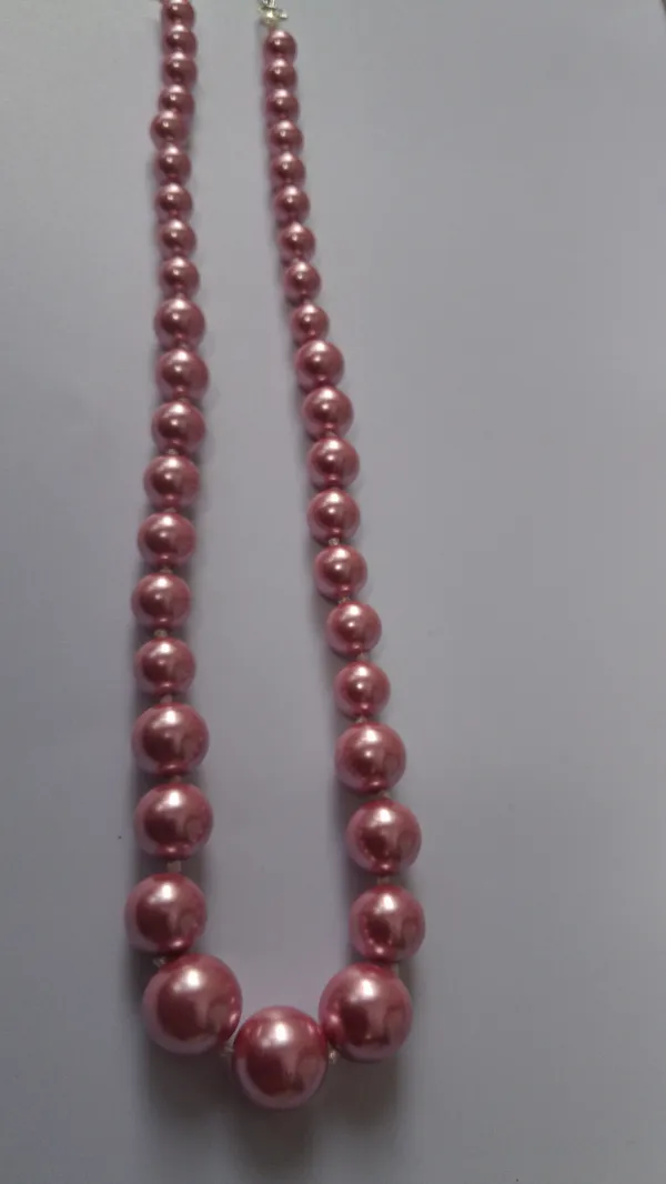 White_And_Gold_Pearl_Beads_Brass_Chain_Strand_Necklace_For_Women