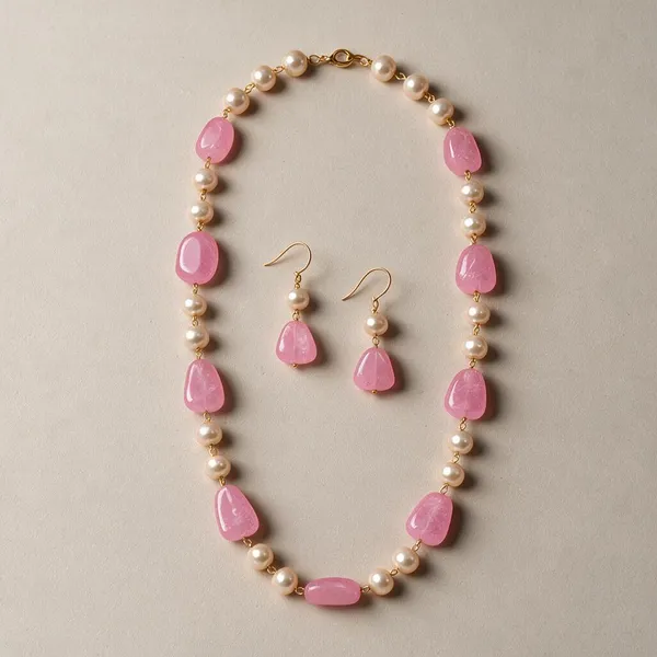 Gold_And_White_Natural_Quartz_Pearl_Brass_Necklace_For_Women