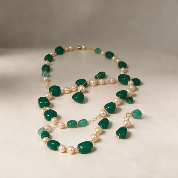 Gold_And_White_Natural_Quartz_Pearl_Brass_Necklace_For_Women