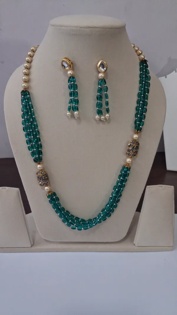 White_Hydro_Quartz_Pearl_Zircon_Beaded_Necklace_For_Women