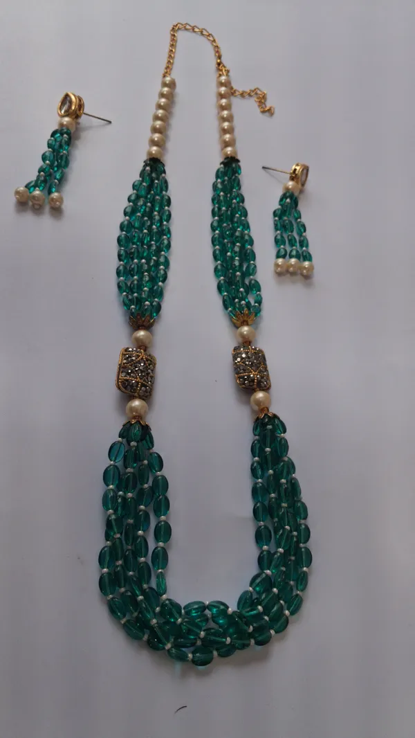 White_Hydro_Quartz_Pearl_Zircon_Beaded_Necklace_For_Women