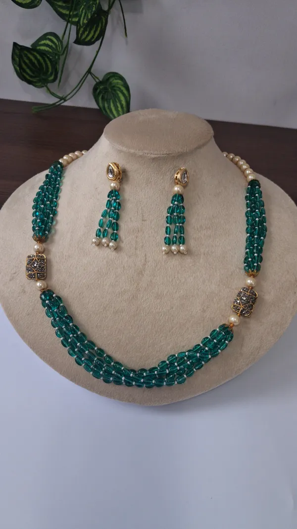 White_Hydro_Quartz_Pearl_Zircon_Beaded_Necklace_For_Women